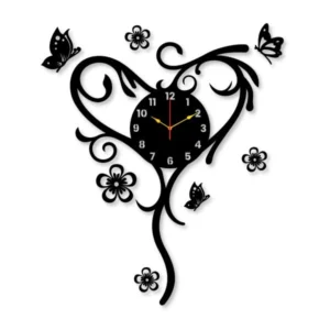 Heart butterfly clock